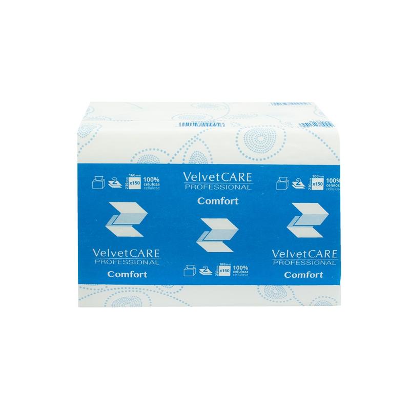 Velvet HORECA Fold паперові серветки Comfort Mini 150 листів 2 шари 16*23 см (40 уп. в ящику)